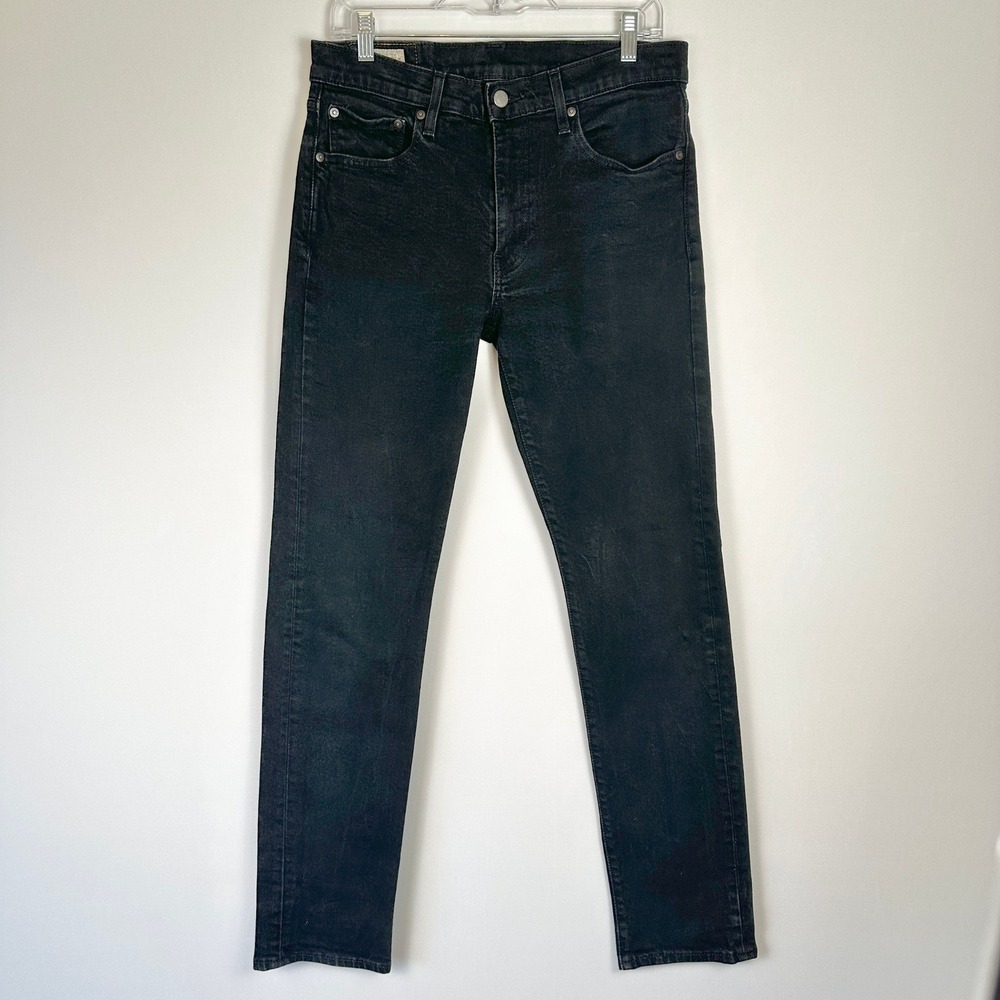 Levi's Premium 502‎ Regular Taper Black Denim Jeans Mens 32 Grunge Streetwear